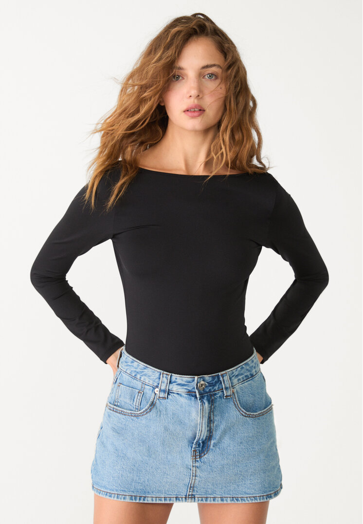 Stradivarius Fustă-Pantalon Din Denim Denim Albastru 38