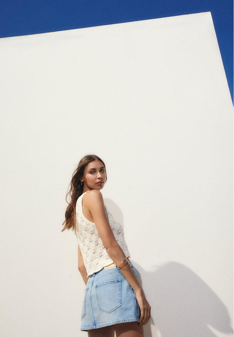 d62 falda pantalon denim