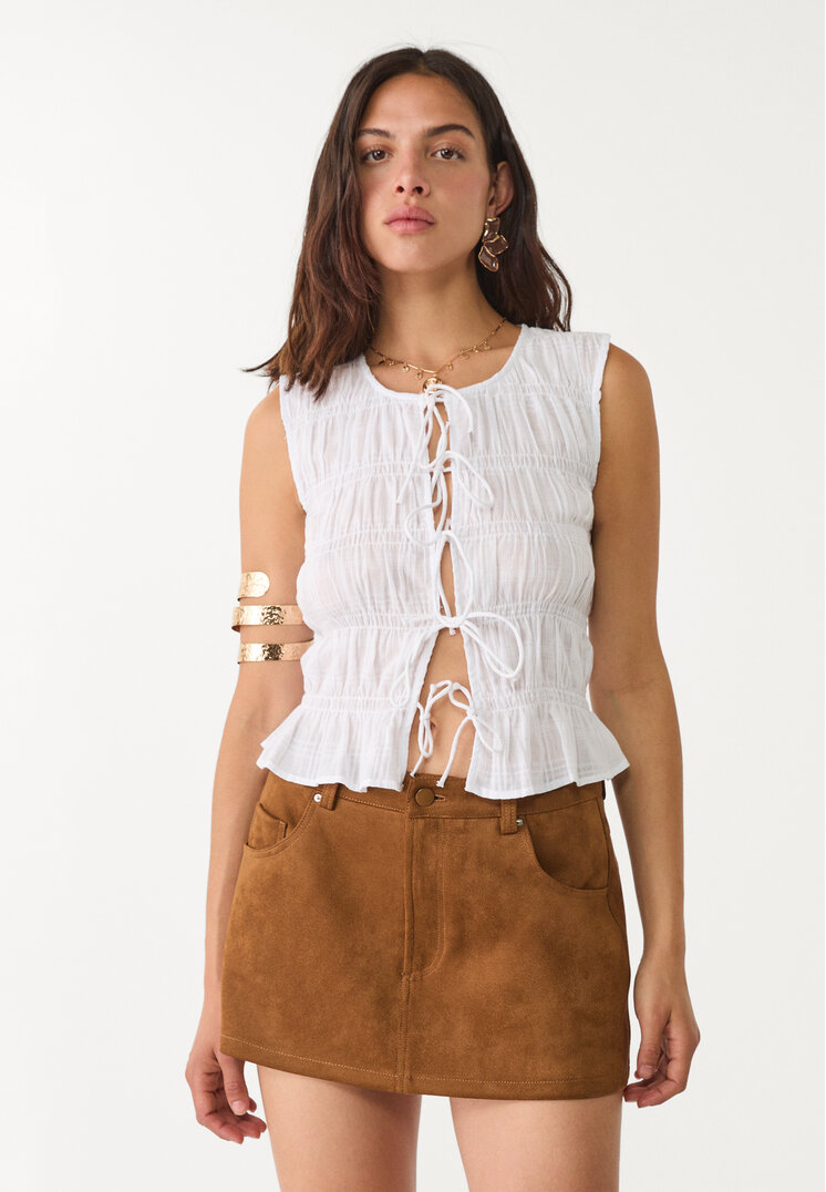 falda pantalon efecto ante