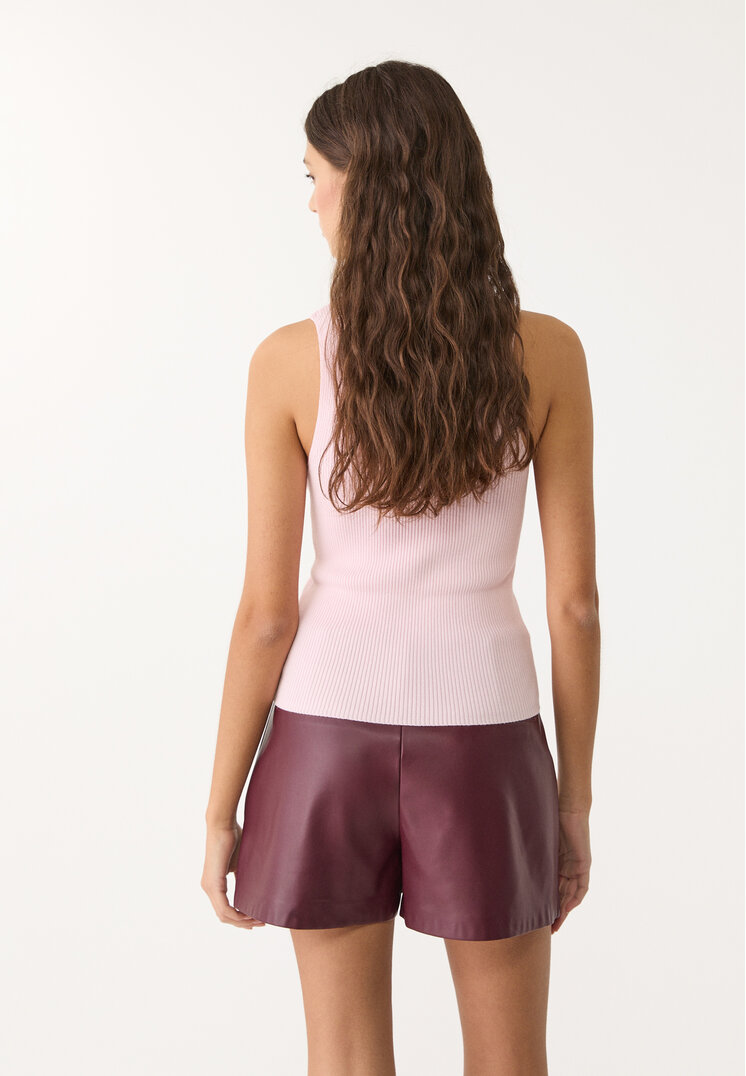 falda pantalon cruzada efecto piel