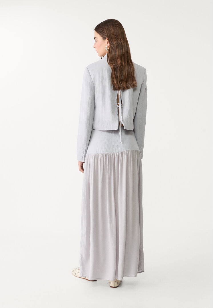 falda combinada fluida midi