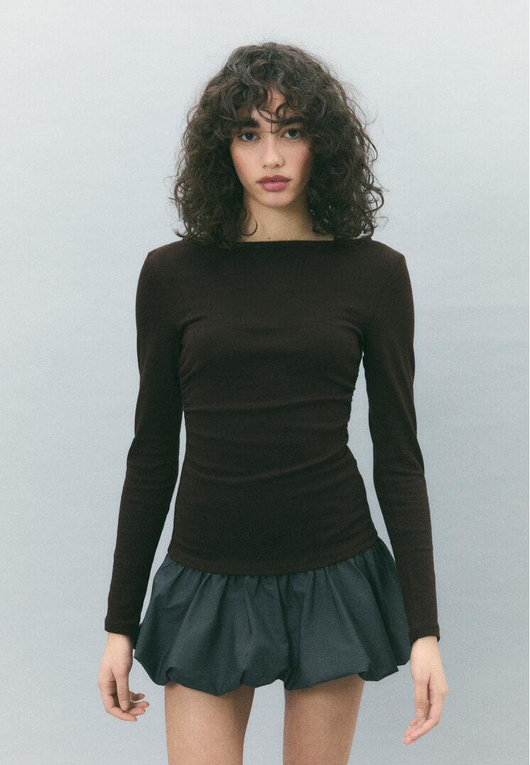 Stradivarius Fustă-Pantalon Mini Balloon Gri Închis Xl