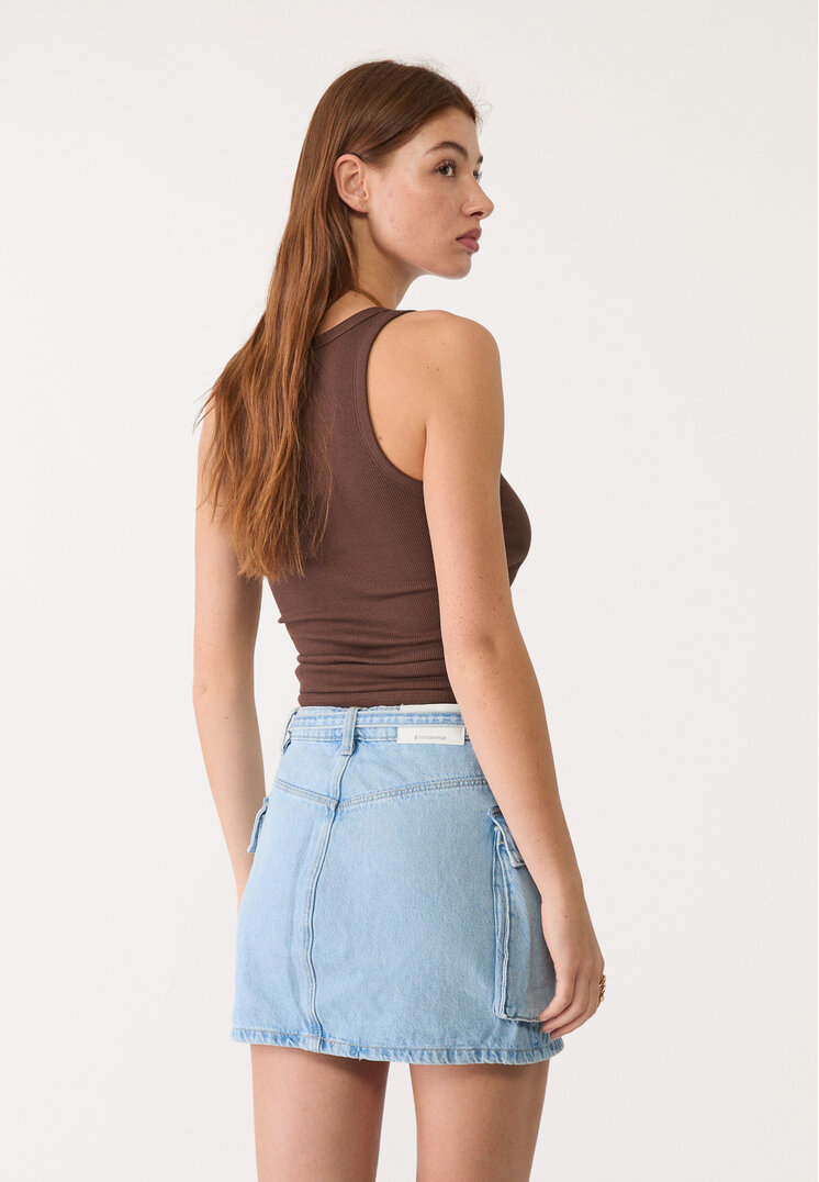 d66 falda mini cargo denim