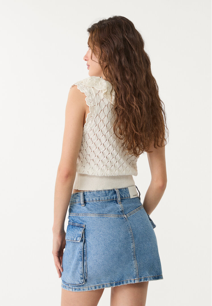 d66 falda mini cargo denim