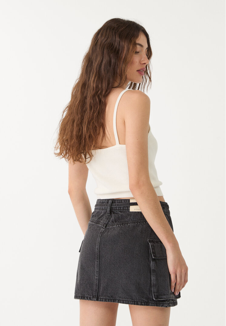 d66 falda mini cargo denim