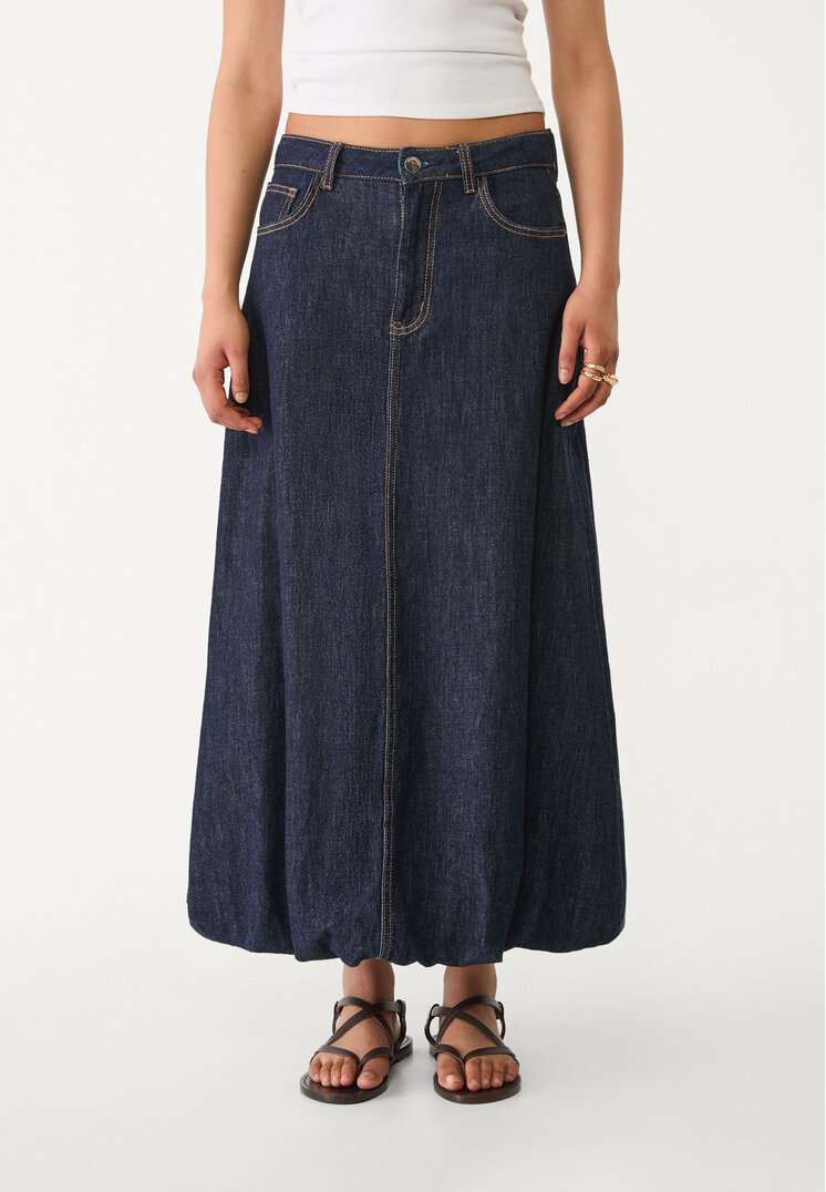falda larga denim balloon