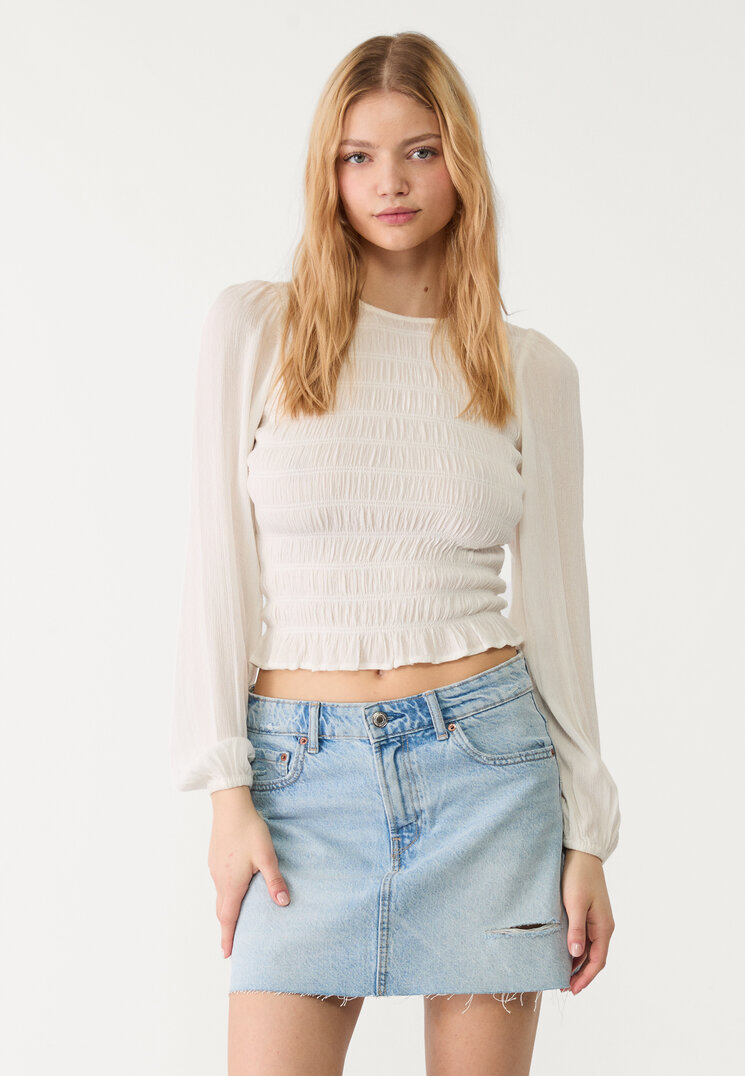 Stradivarius Fustă Scurtă Din Denim Denim Albastru 42