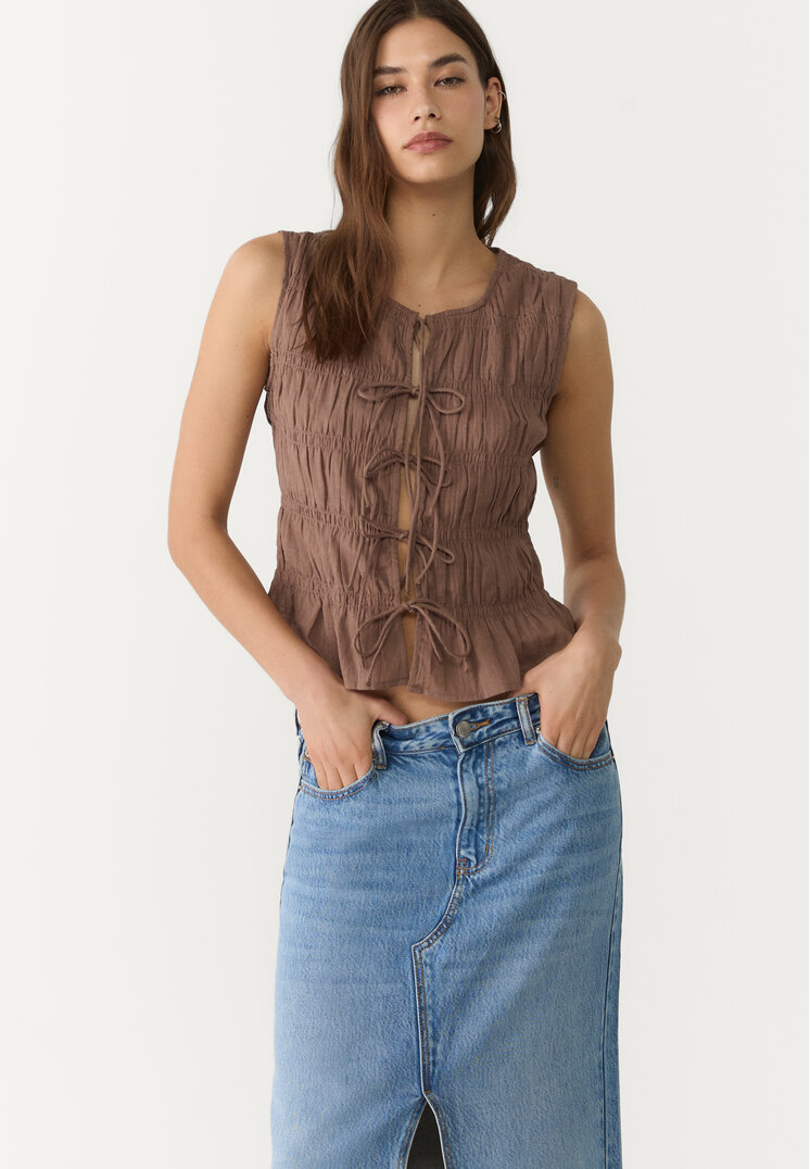 d70 falda midi fluida denim