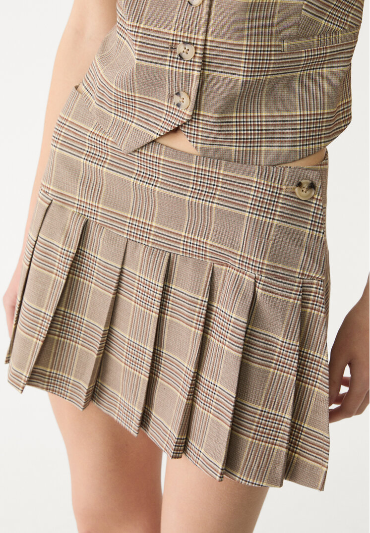 falda pantalon mini tablas cuadros