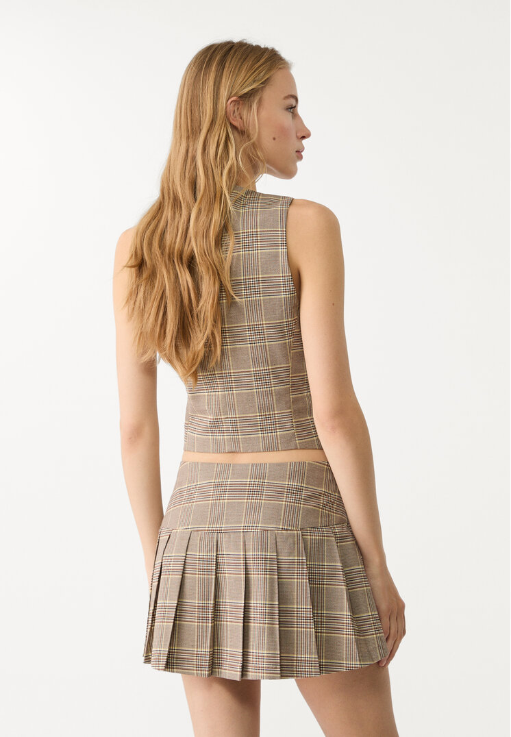falda pantalon mini tablas cuadros