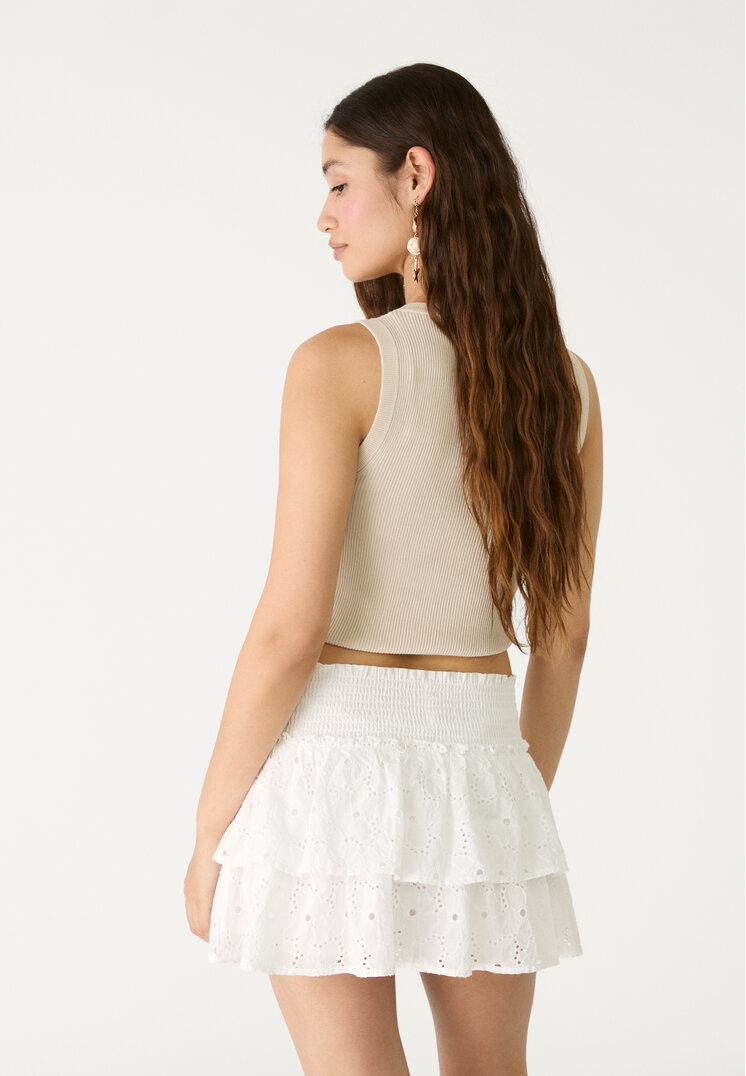falda pantalon fluida bordados