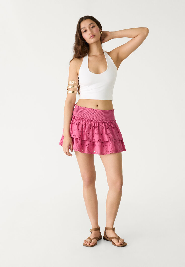 falda pantalon fluida bordados
