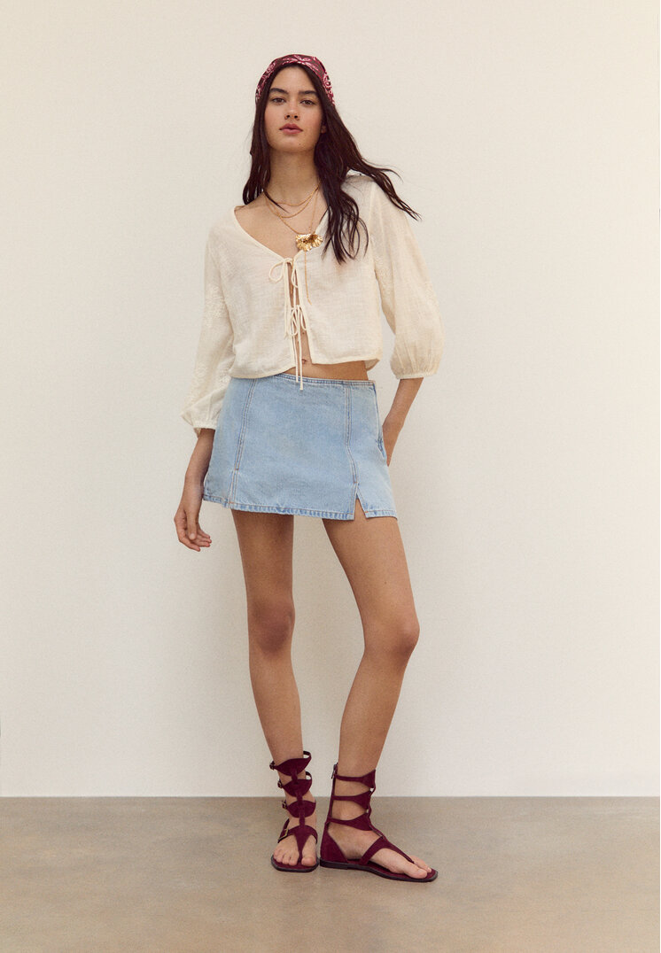 falda pantalon mini aberturas