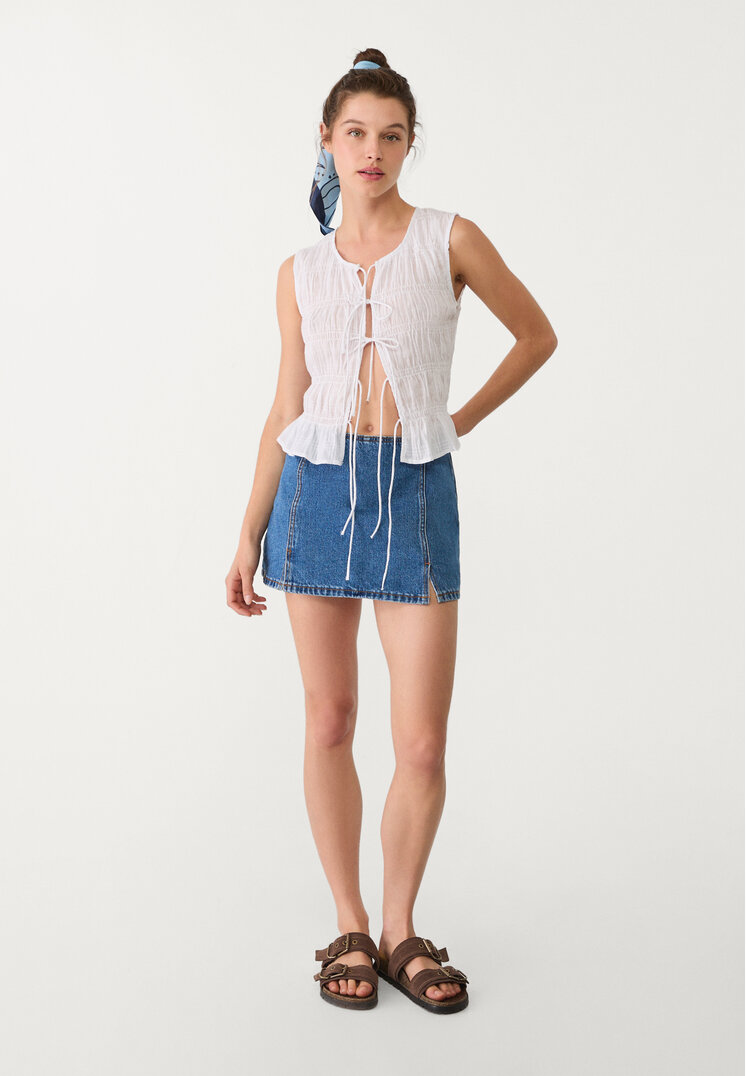 falda pantalon mini aberturas