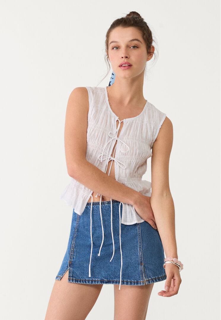falda pantalon mini aberturas