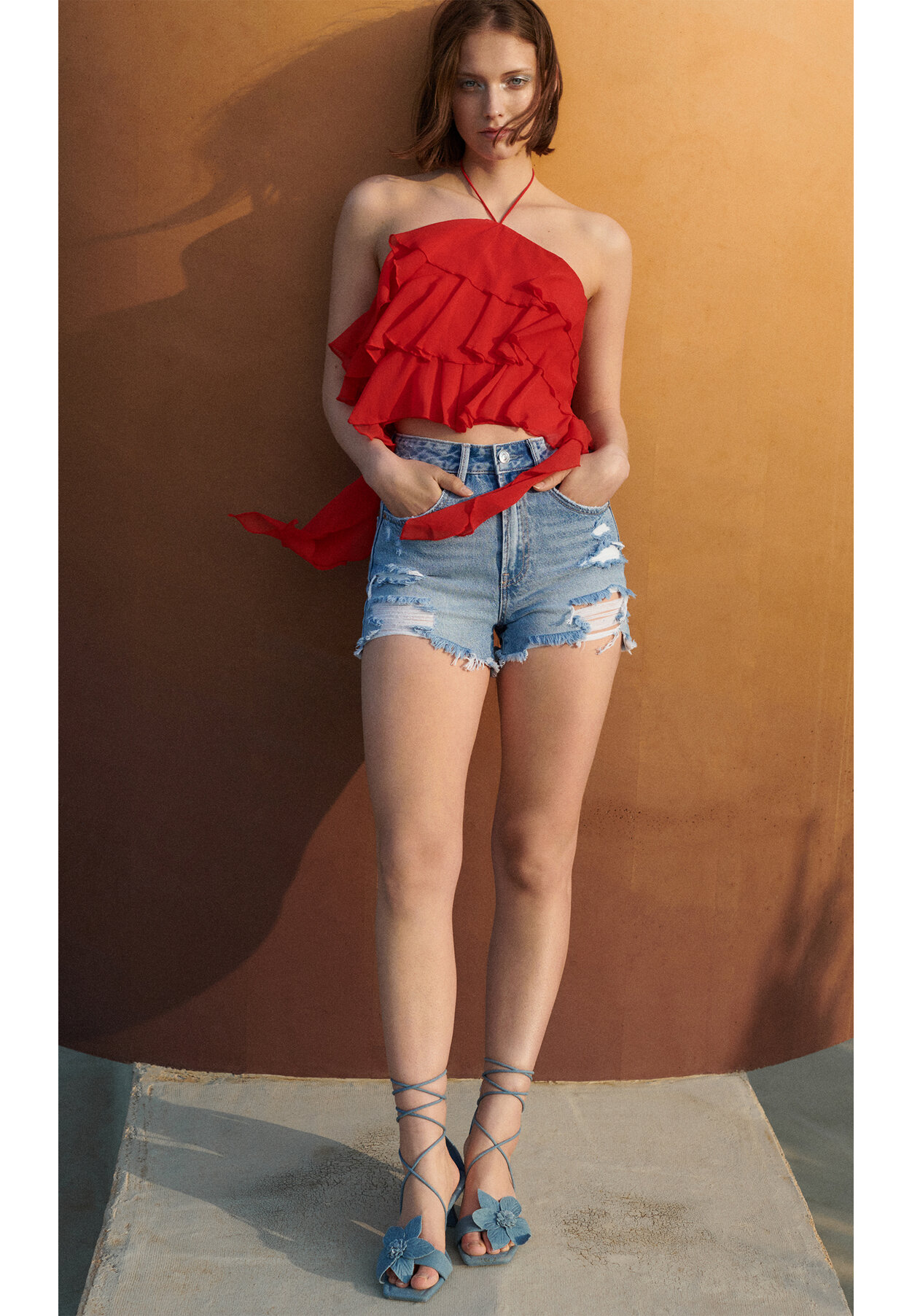 D75 Short denim rotos