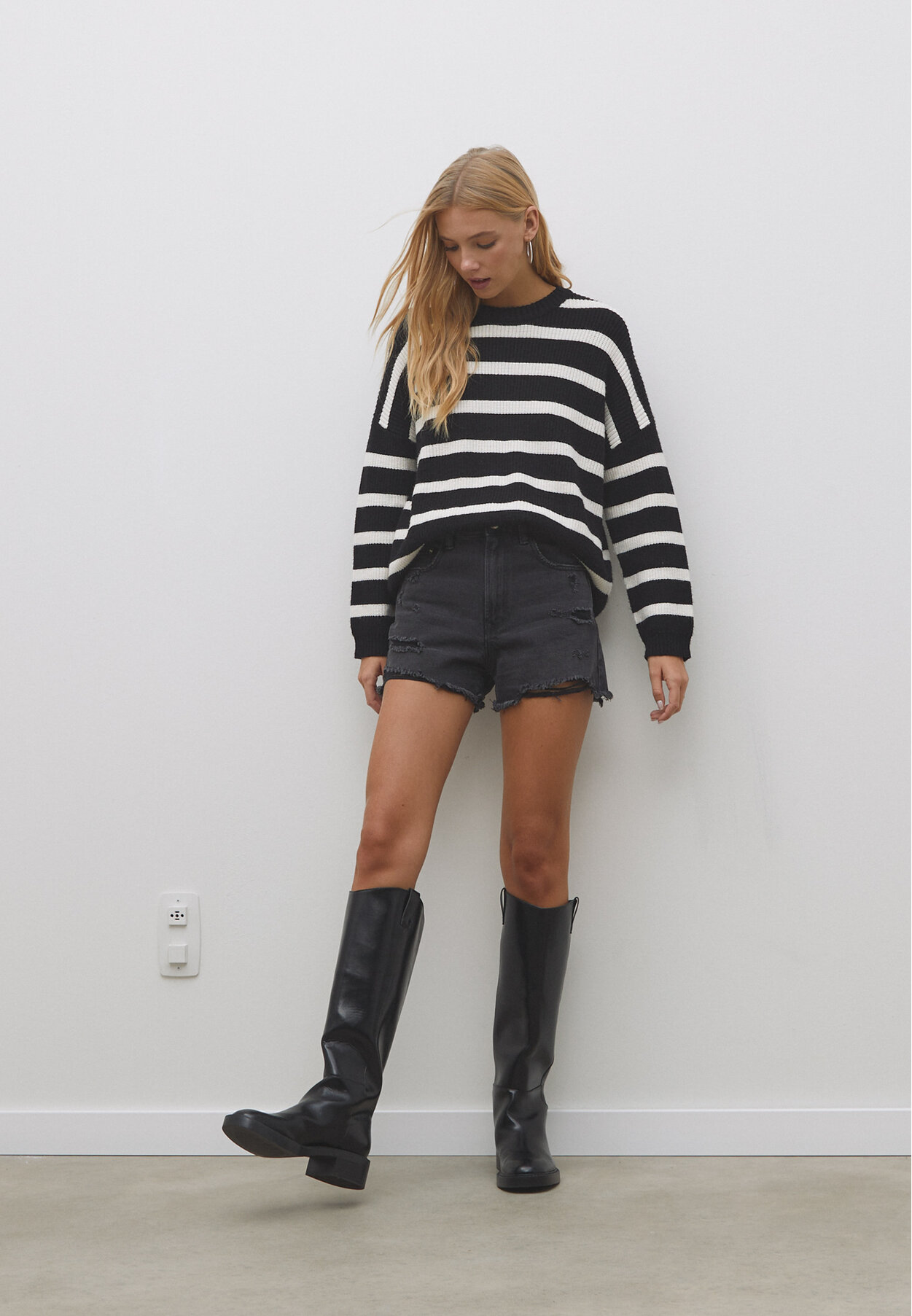 D75 Shorts aus Denim mit Rissen