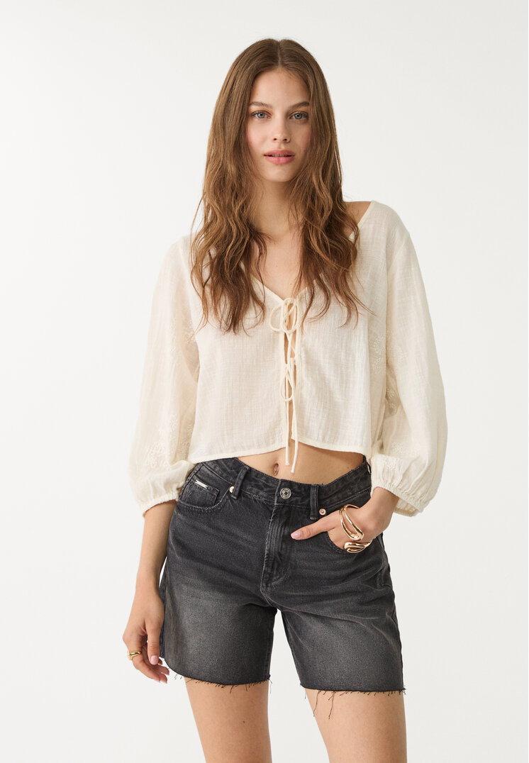 d93 short denim longline