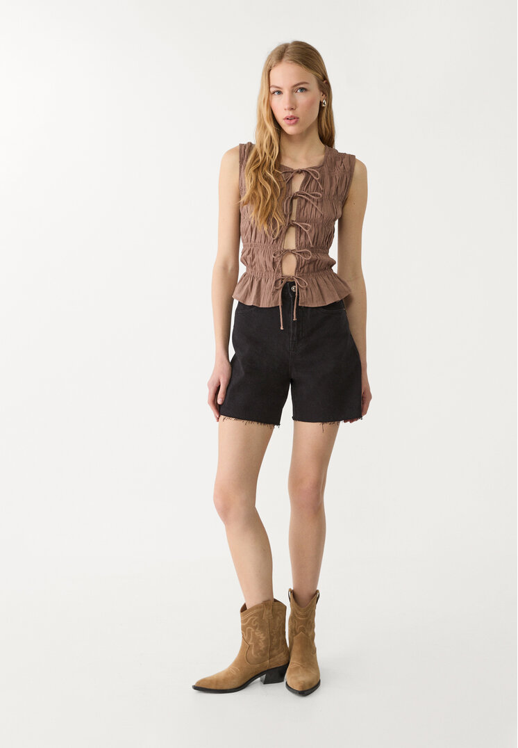 d93 short denim longline