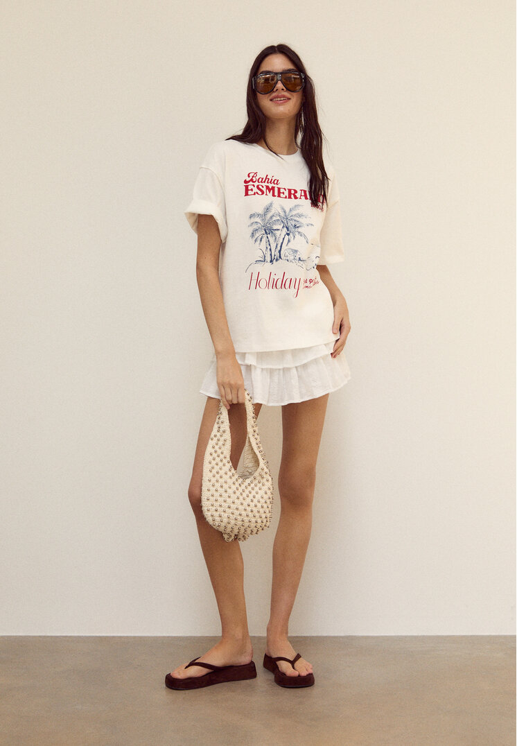 falda pantalon fluida volantes