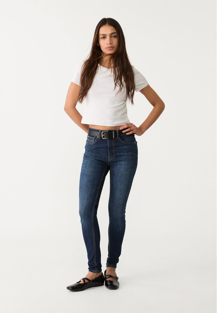Stradivarius 1400 Blugi Skinny Regular Waist Denim 32