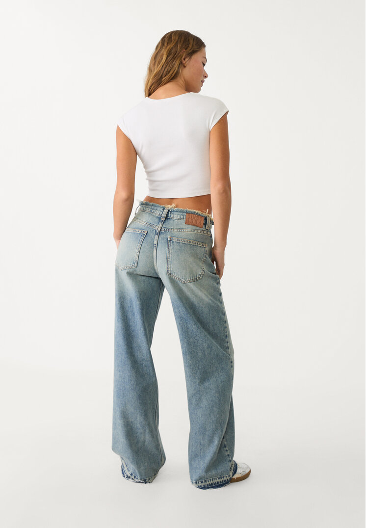 jeans straight wide fit destroyed