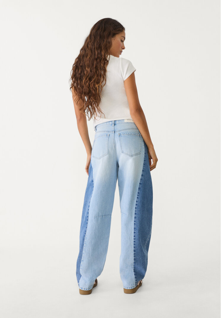jeans barrel balloon fit contraste