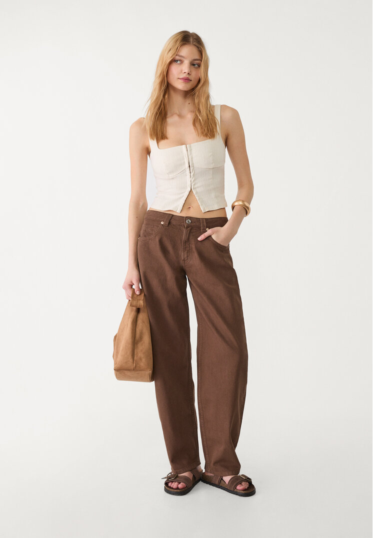 jeans barrel baggy balloon efecto lavado