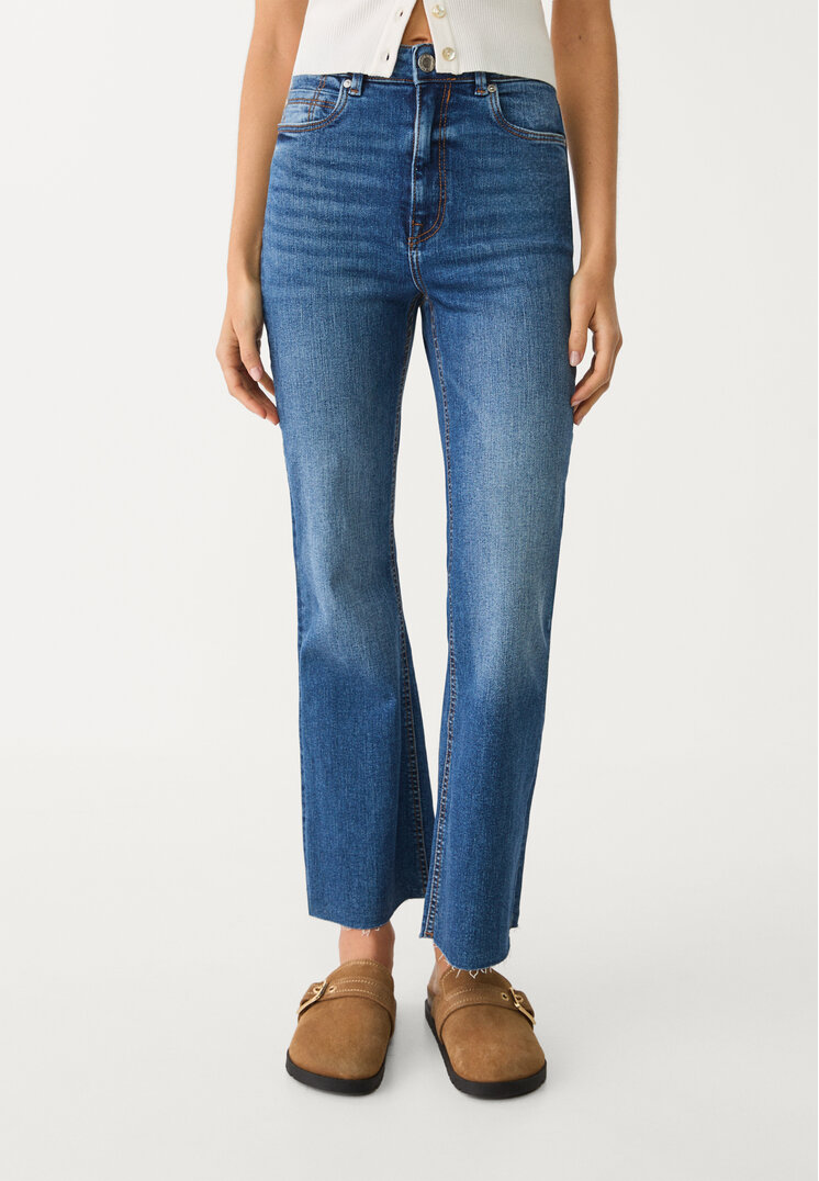d78 jeans cropped flare