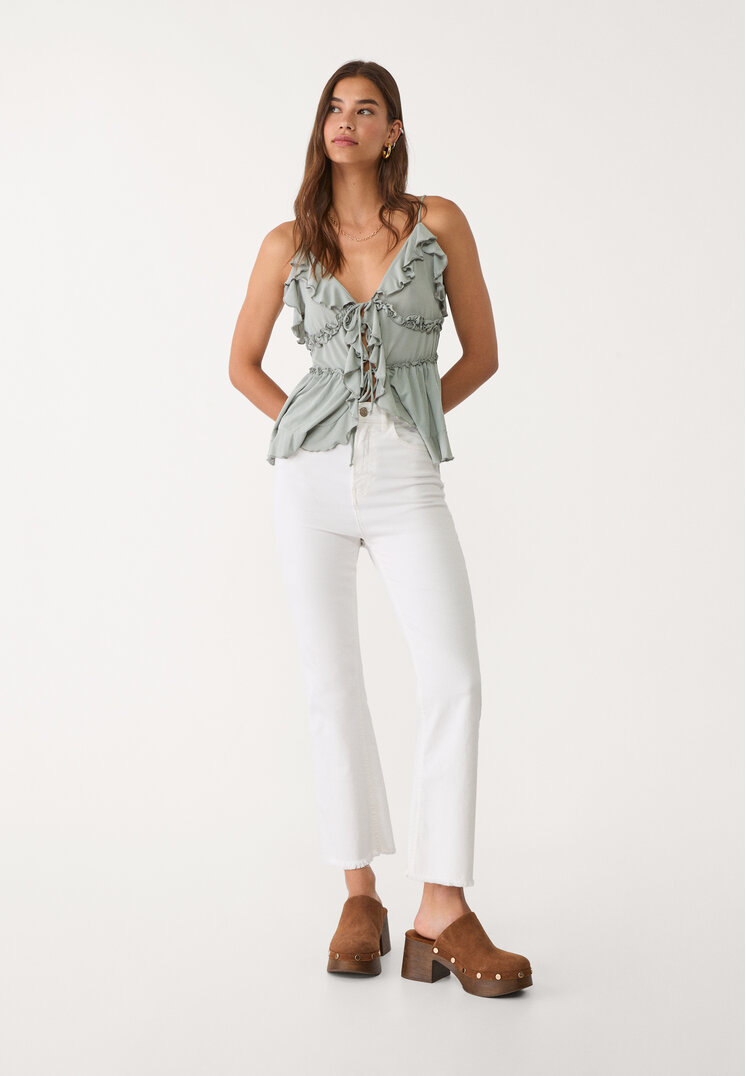 d78 jeans cropped flare