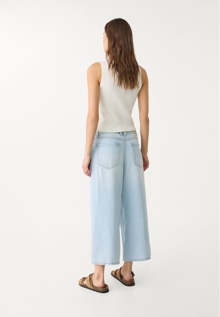jeans culotte fluido cinturon