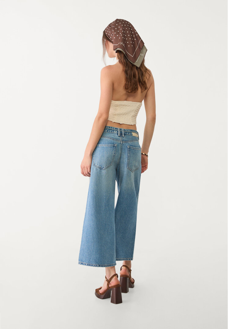 jeans culotte fluido cinturon