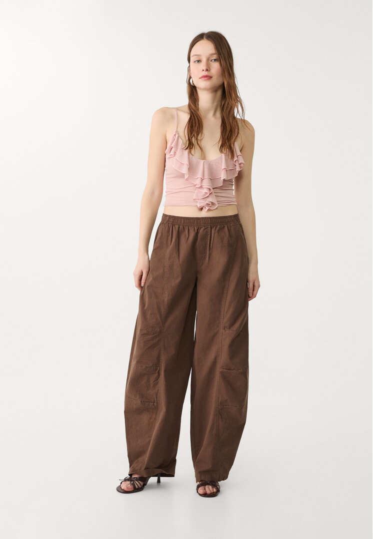 pantalon barrel costuras