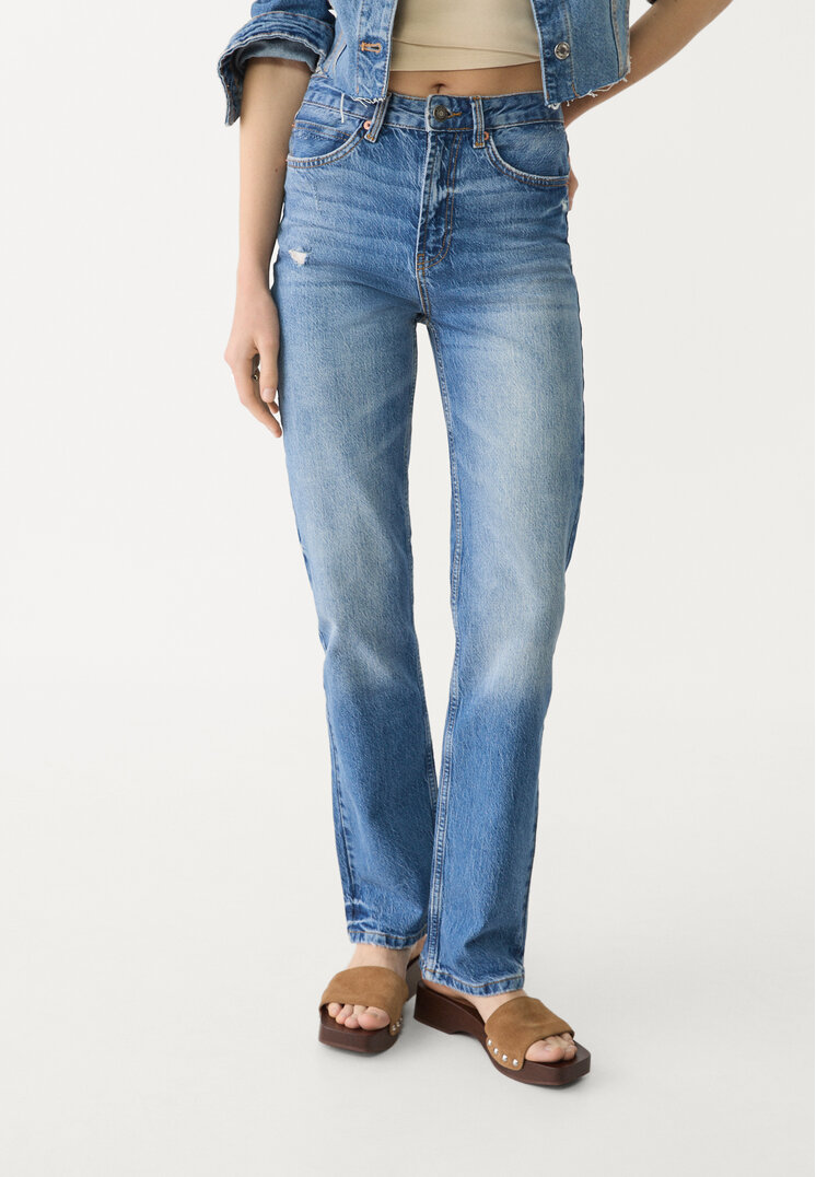 d98 jeans straight efecto vintage