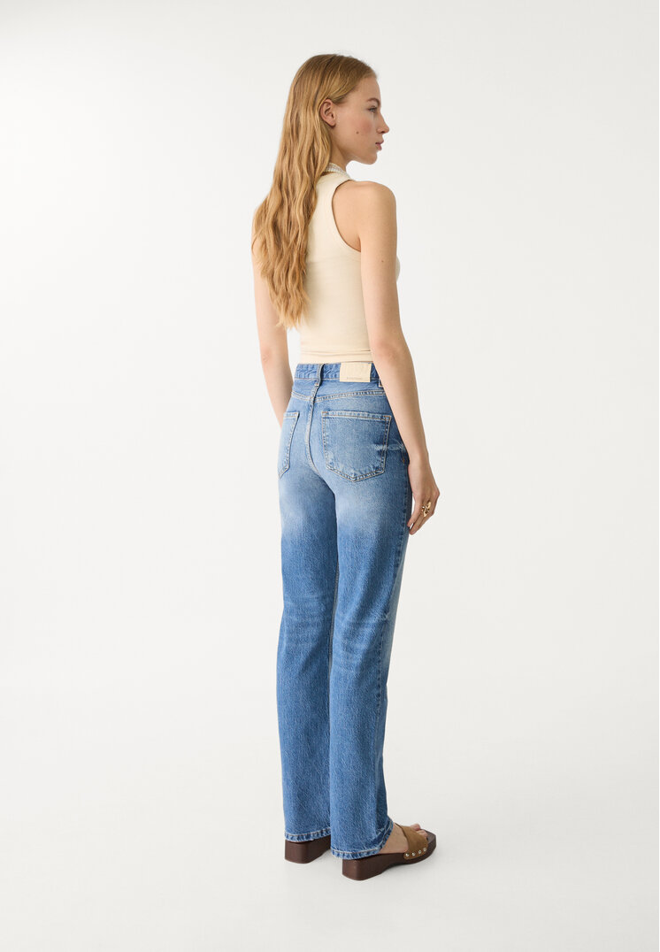 d98 jeans straight efecto vintage