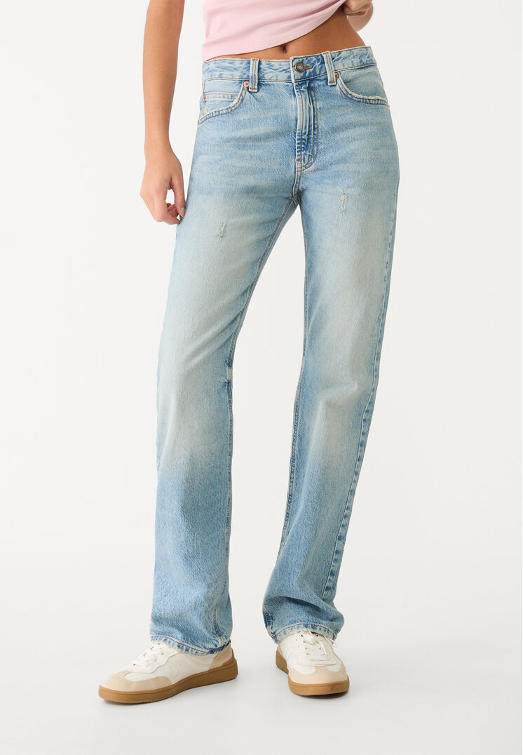 d98 jeans straight efecto vintage