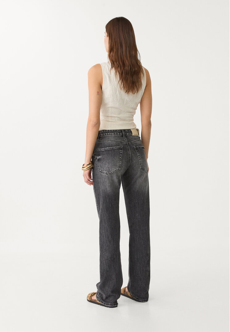 d98 jeans straight efecto vintage