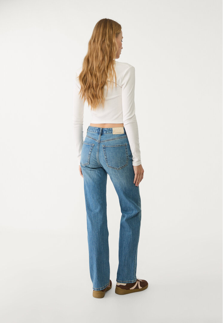 d98 jeans straight efecto vintage