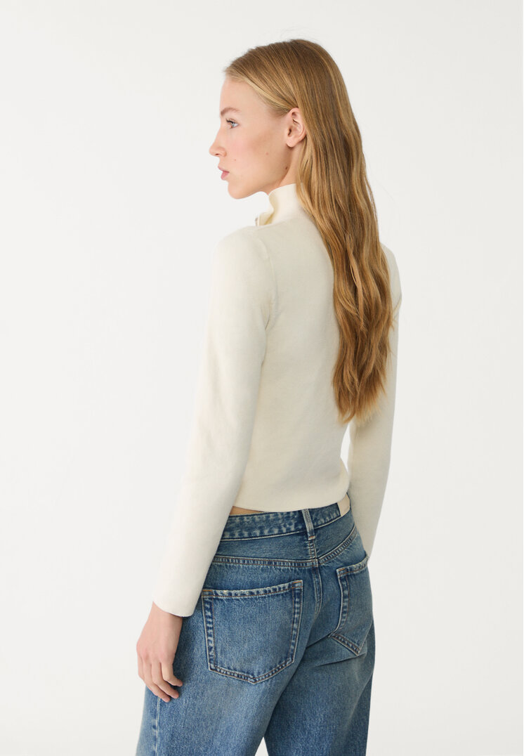 chaqueta de punto ajustada con cremallera