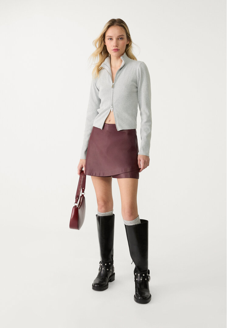chaqueta de punto ajustada con cremallera