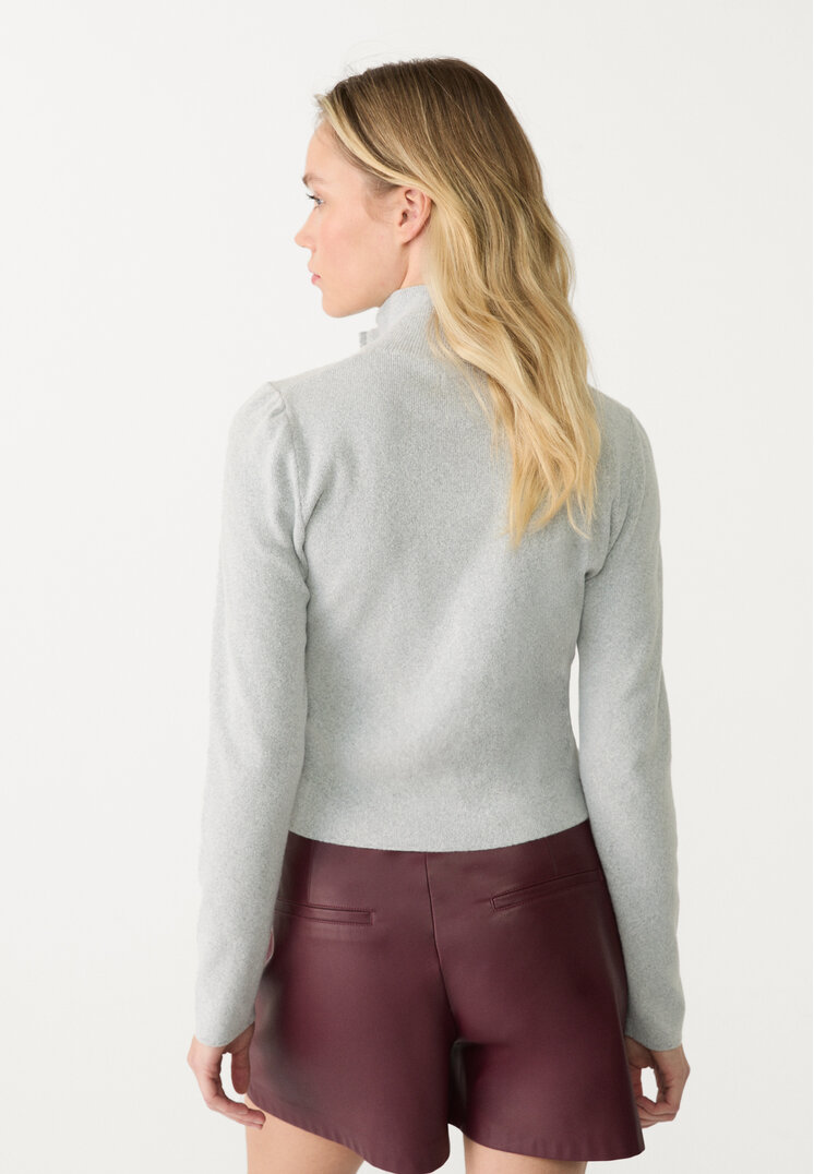 chaqueta de punto ajustada con cremallera