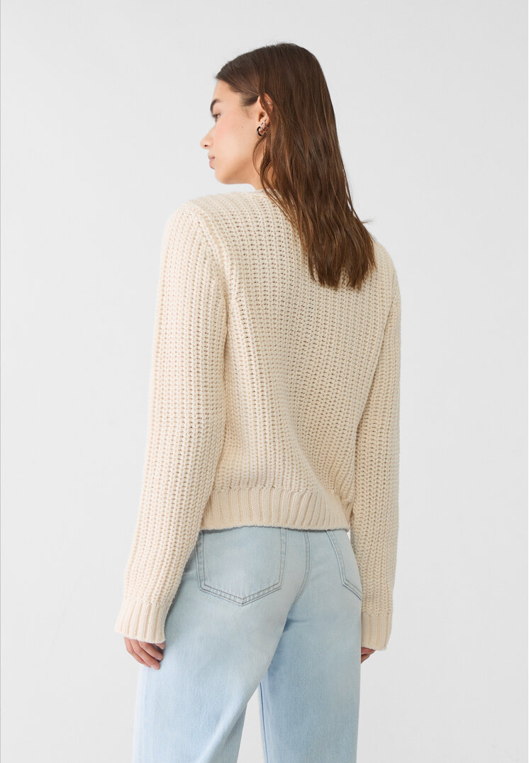 chaqueta de punto botones dorados