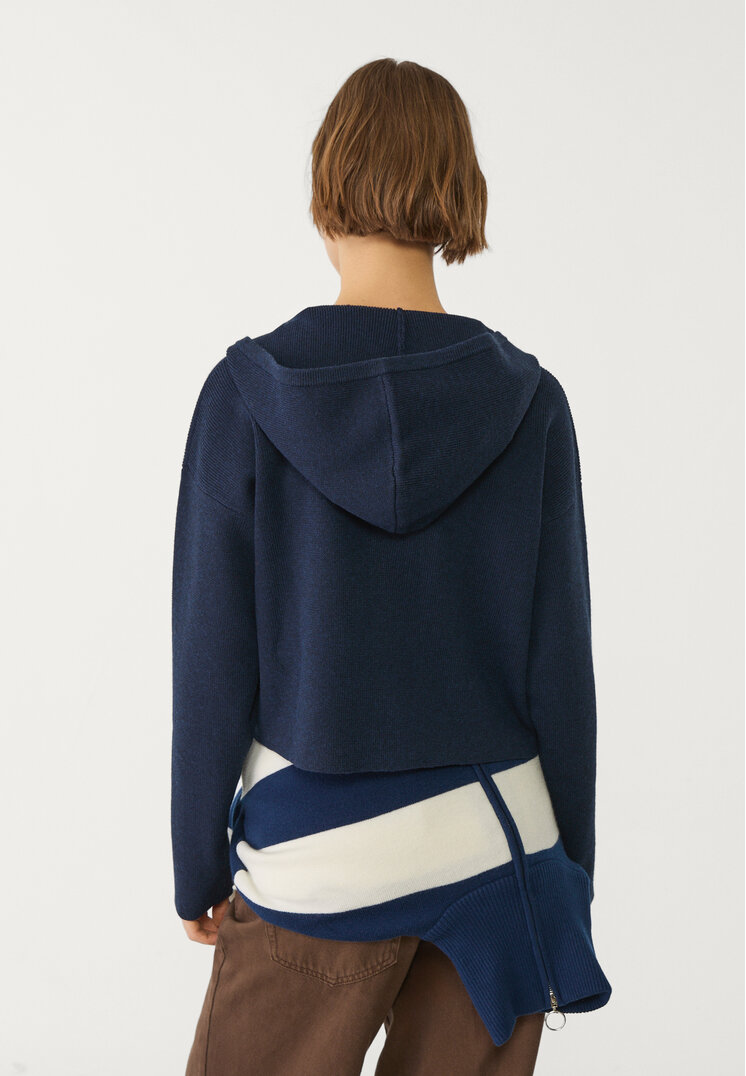 chaqueta capucha punto cremallera