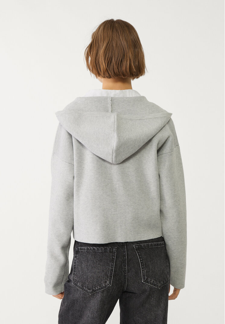 chaqueta capucha punto cremallera