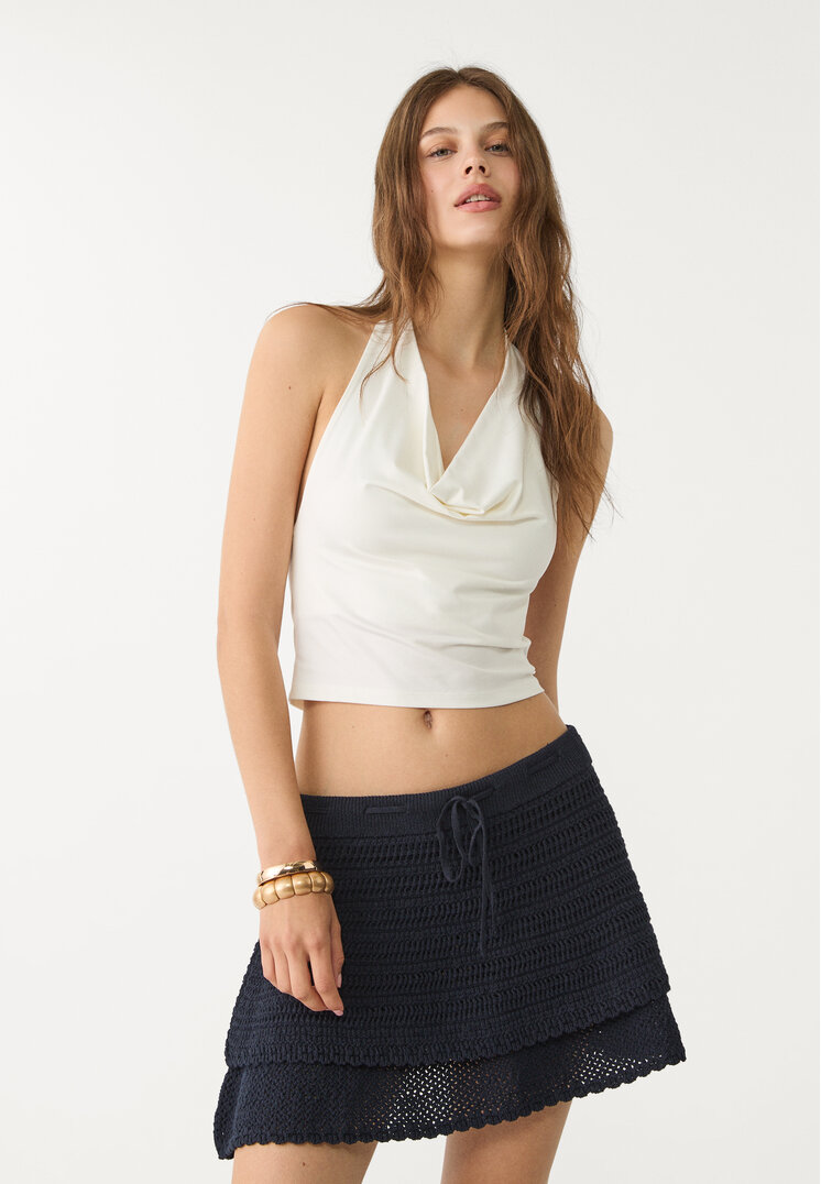 falda midi volantes crochet