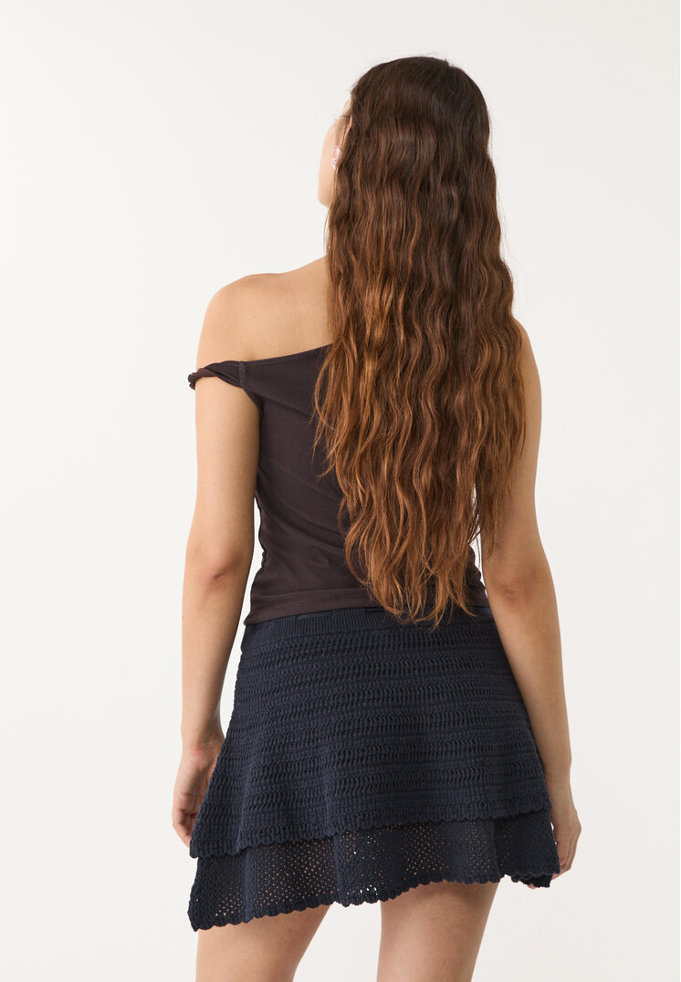 falda midi volantes crochet
