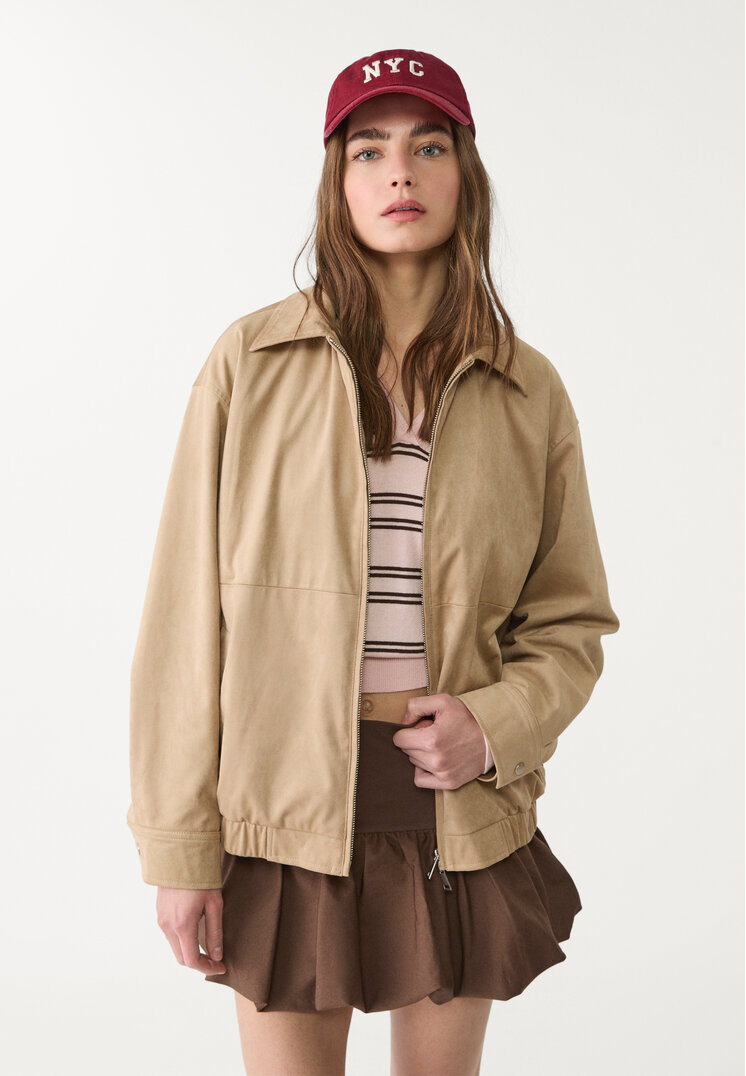 chaqueta bomber efecto ante