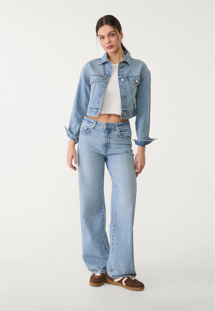 cazadora denim brillos