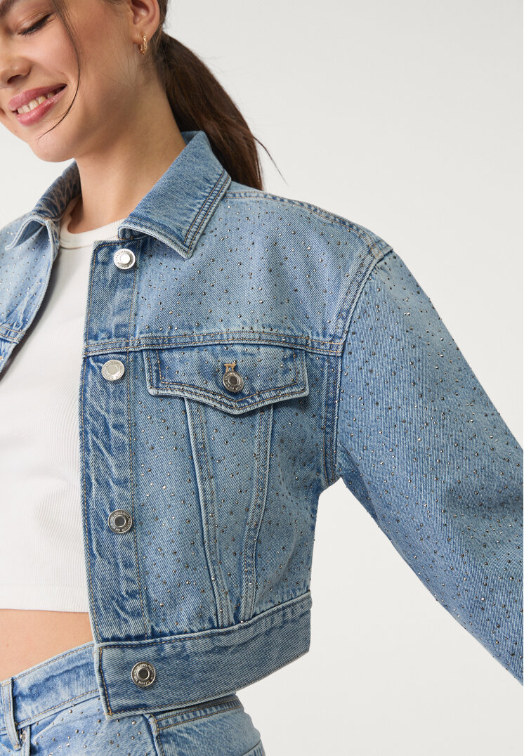 cazadora denim brillos