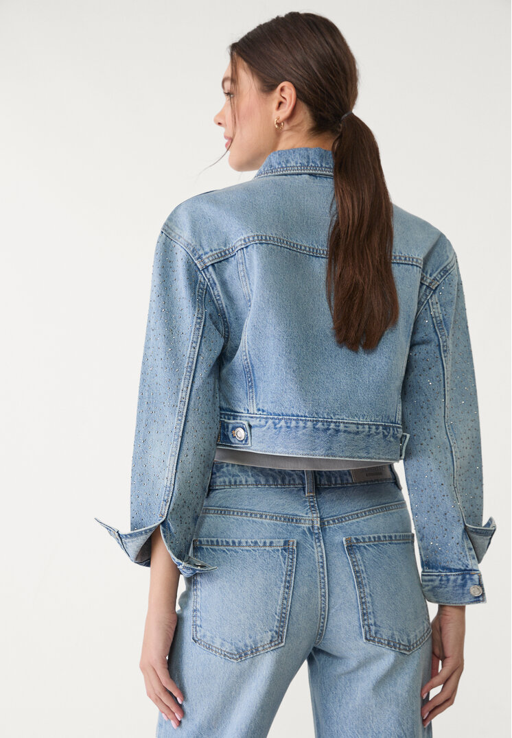 cazadora denim brillos